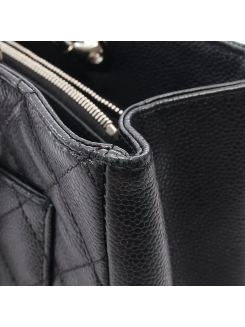 ★SOLD★ Chanel Tote Quilted Grand Shopping GST Black Caviar Leather Chain - Picture 9 of 12
